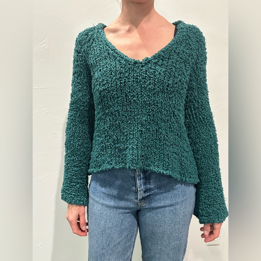 Free People Teal Sweater-Small